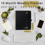 Black Hardcover Weekly Academic Planner Customized Logo Printing