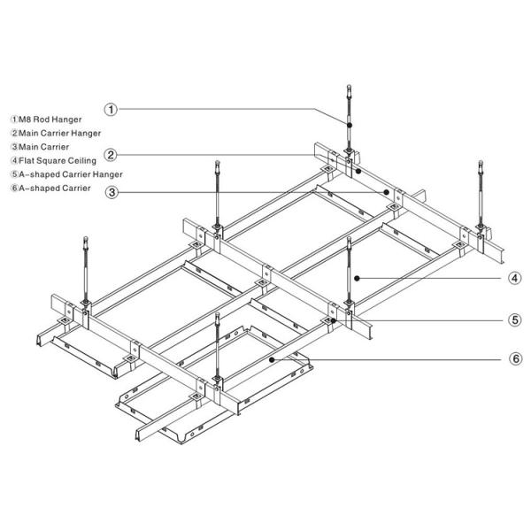 300mm*300mm Triangle Artistic Ceiling Tiles , Printed Aluminum Open Frame False Ceiling For Hall