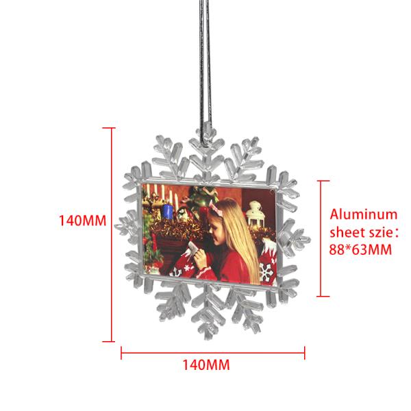 Sublimation Christmas Ornaments Blank High Transparent Plastic Snowflake Christmas Ornaments Sublimation