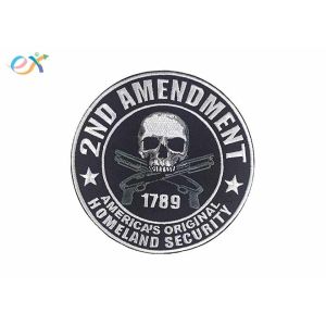 Polyester Background Material Motorcycle Leather Vest Patches Skull Shape