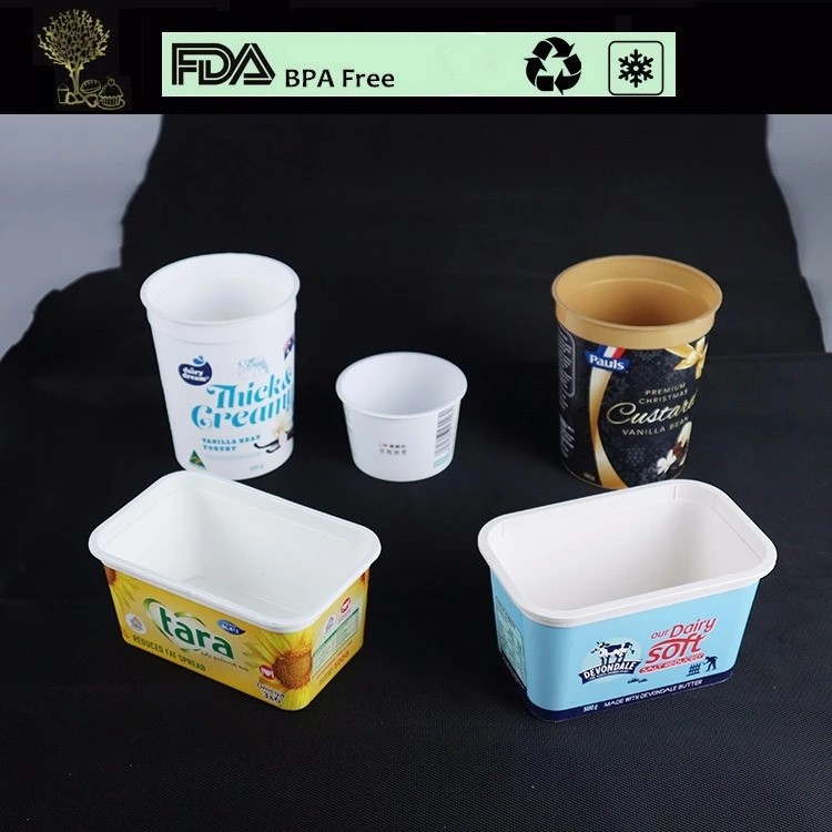 JX2003 Iml Plastic Containers , IML Disposable Plastic Custom Yogurt Cups With Film