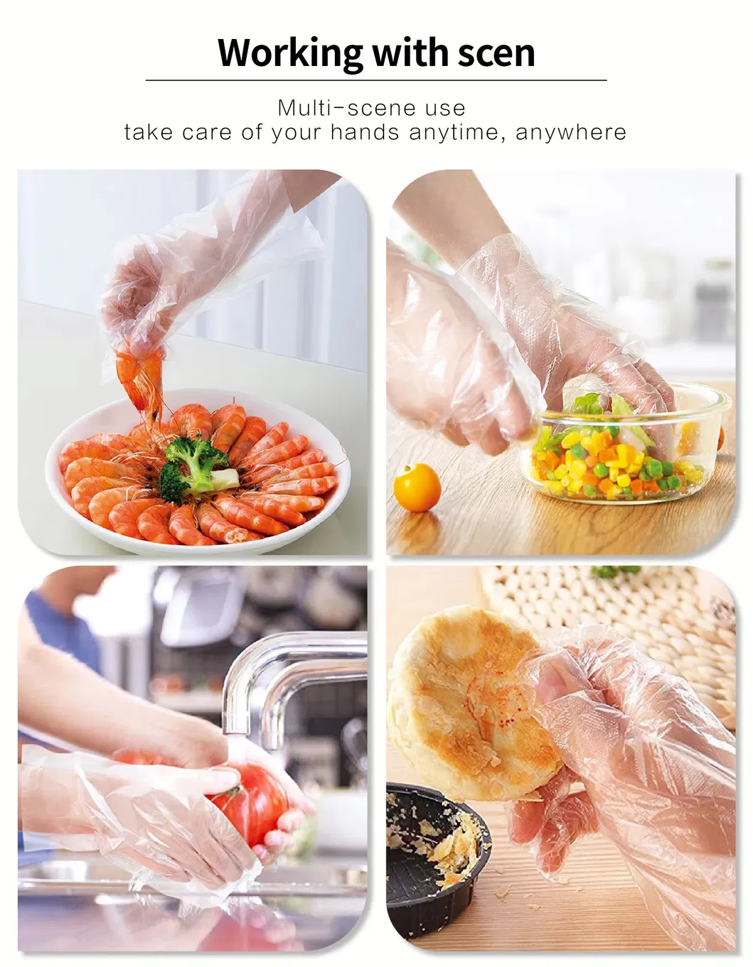 Gloves Food Grade, Security Gloves, Plastic Hand Gloves, Disposable Poly Gloves, PVC Household Gloves