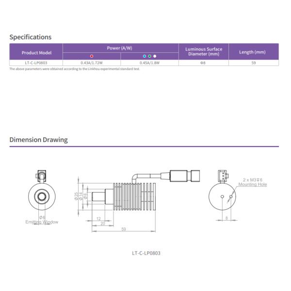 Compact Structure Spot Lights LP Series For Mark Point Location LCD Panel Detection