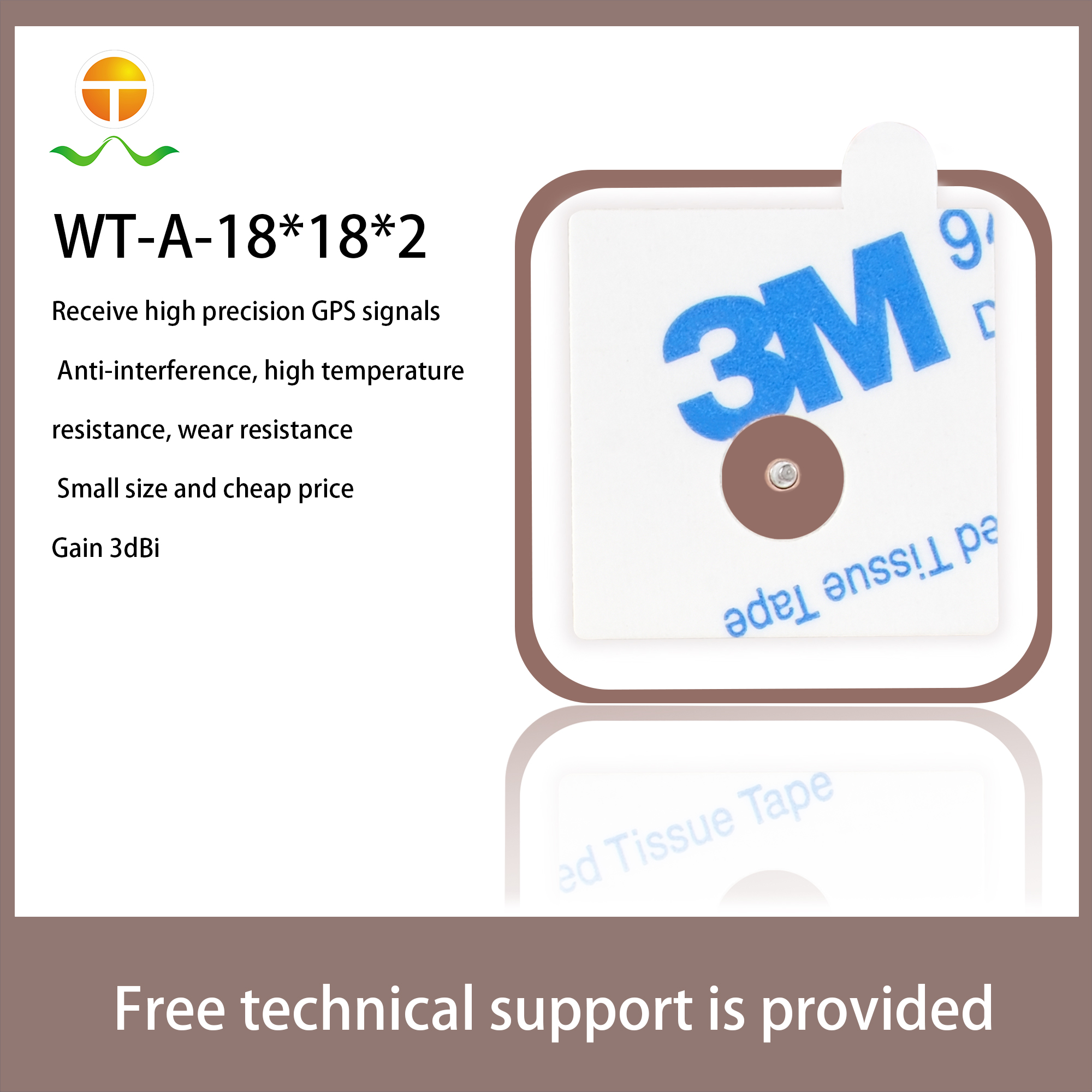 50W GPS BD Passive Ceramic Antenna 3dBi 50Ω