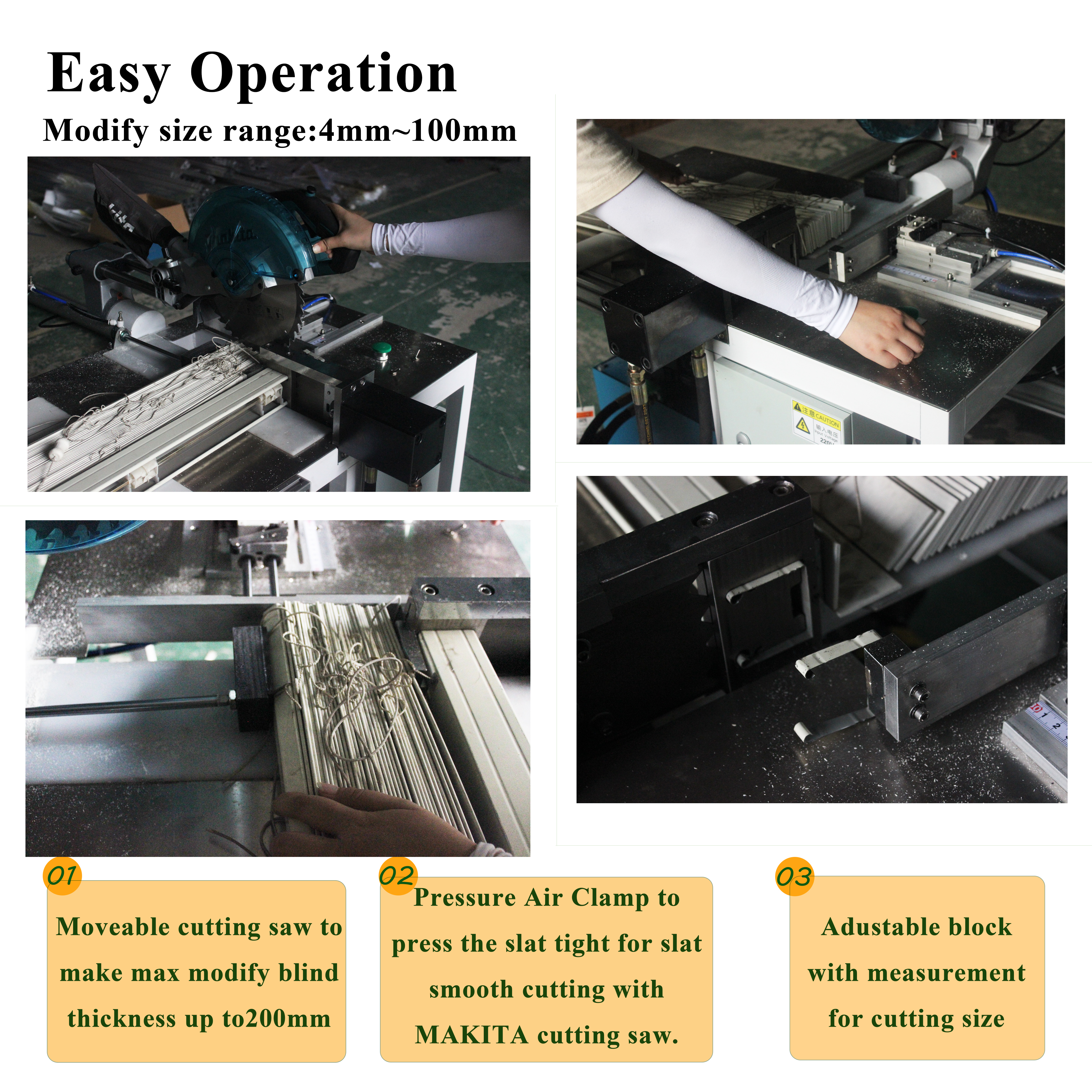 Wooden Venetian Blind Slat Modify Cutting Machine Hydraulic Cutting