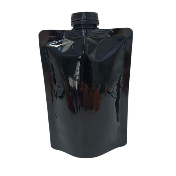 Plastic Spout Pouch Bolsas Para Jugos Liquidos Shampoo Pouch Flexible Packaging Bag Liquid Pouch Black