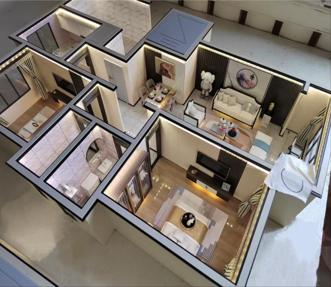 LED Lighting Architectural Interior Model 1:25 House Interior Design Model