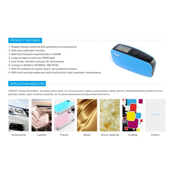 Gloss Measuring Instrument Glossmeter 60-Degree Angle to Evaluate the Surface Brightness