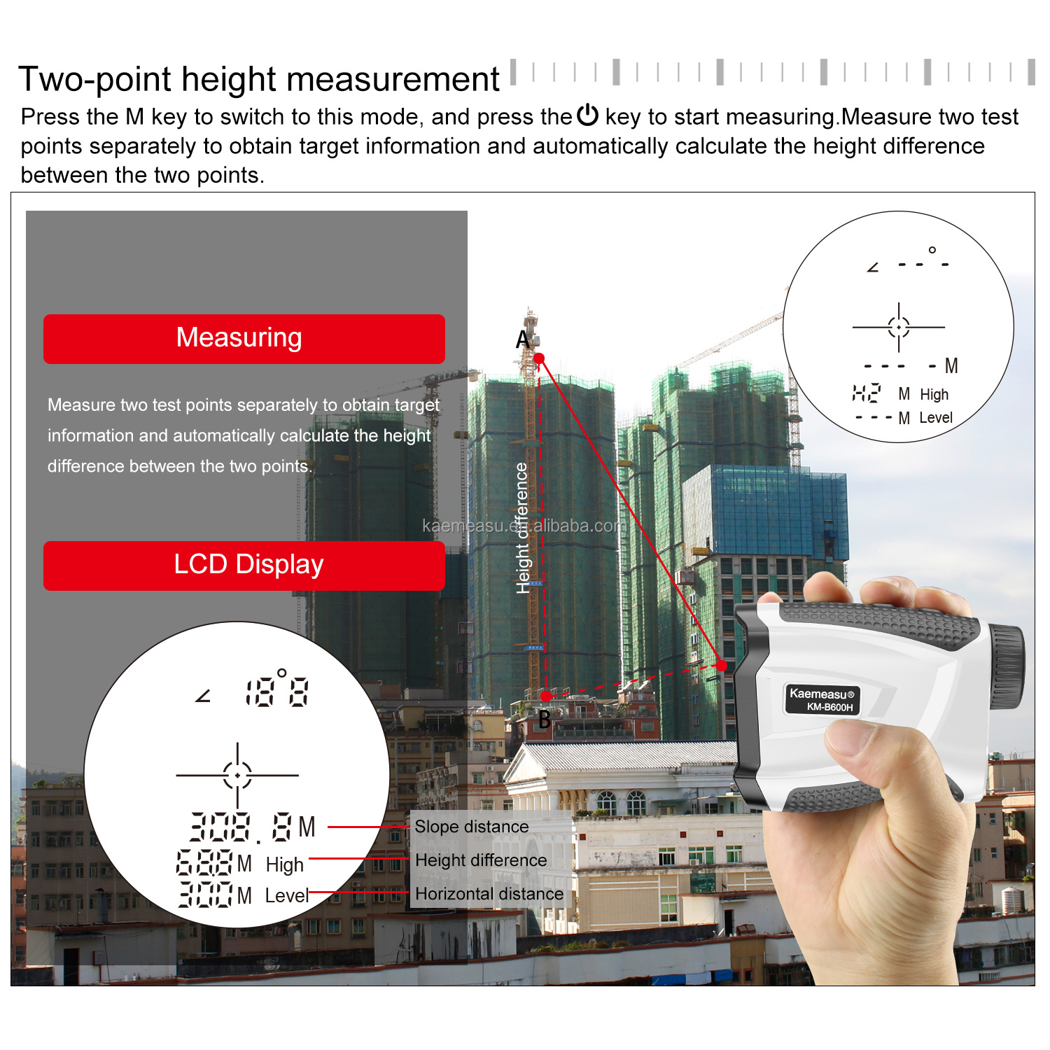 450mHigh Precision Telescope Rangefinder Scopes Golf Range Finder Distance Meter Laser Rangefinder