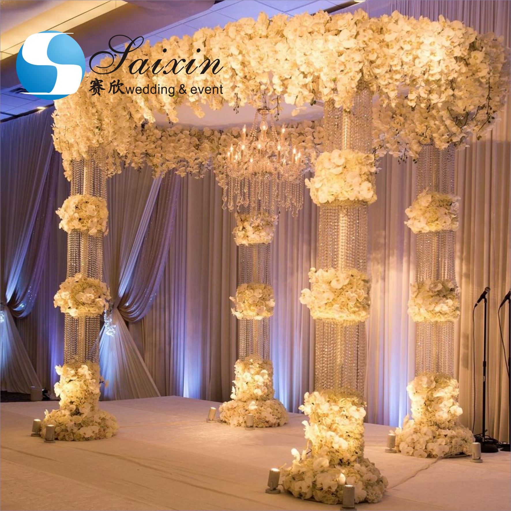 ZT-220H-2 Wedding event decoration gold silver mirror acrylic chuppah mandap