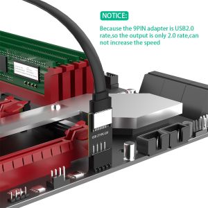 New Version USB 2.0 9pin Front Panel Header to Type-E Internal Adapter with 5V