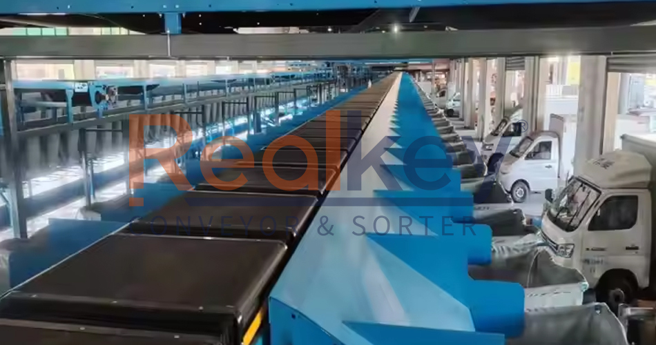 Advanced Loop Type Cross Belt Sorter Ultimate Solution For Warehouse Efficiency 12000 To 15000 Tickets/Hour