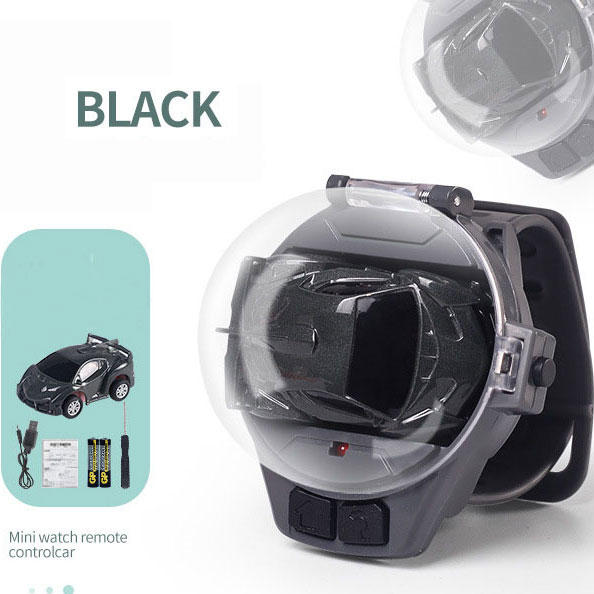 Kids Mini RC Car Watch 2.4 GHz Cartoon RC Racing Car USB Charging 4 Channels for Kids