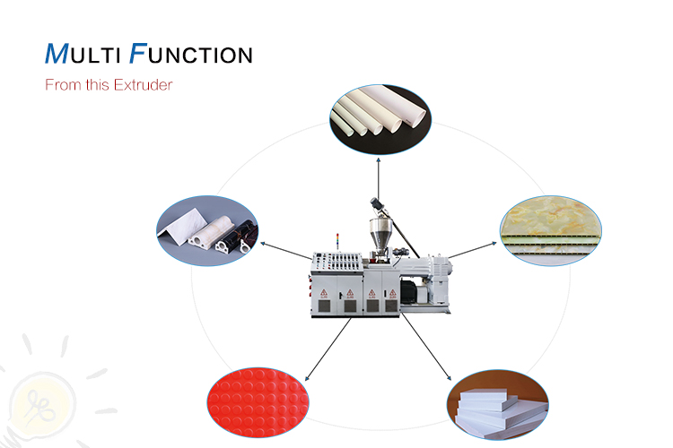 Counter Rotating Conical Twin Screw Extruder Plastic PVC 40 Rpm