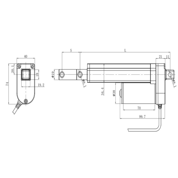 IP66 Mini Linear Actuators Dental Chair Backrest Adjust Mechanisms