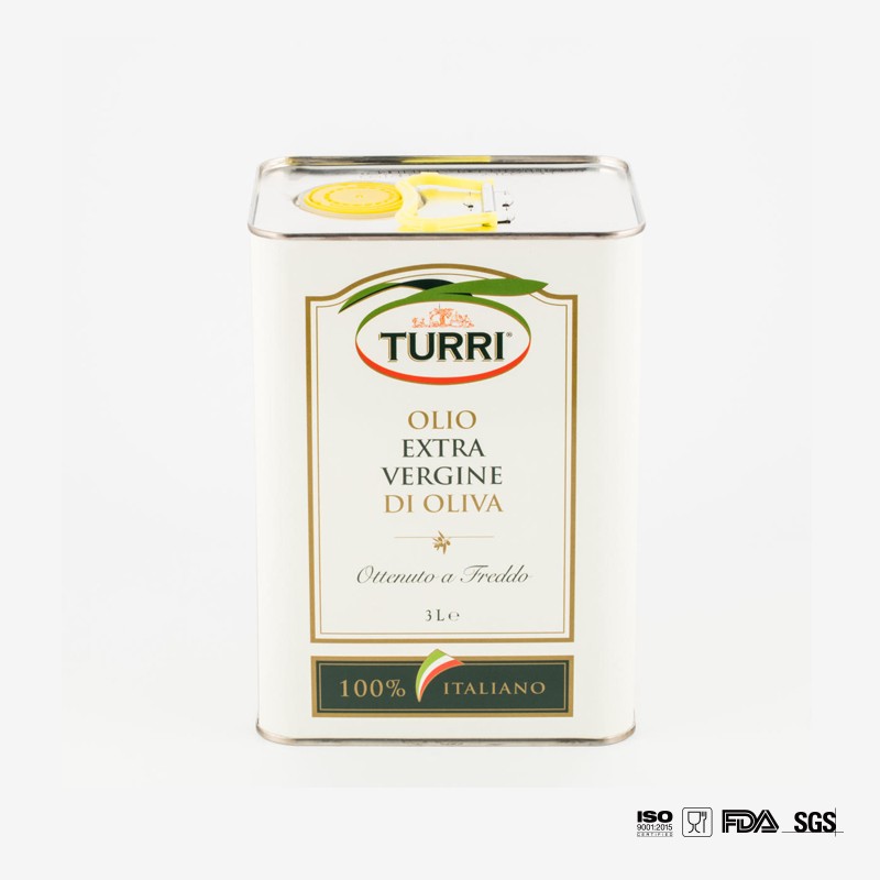DADI 5L Square Food Oil Can, Tin Container 5000ML Metal Oil Packaging Rectangle Food-Grade Tinplate
