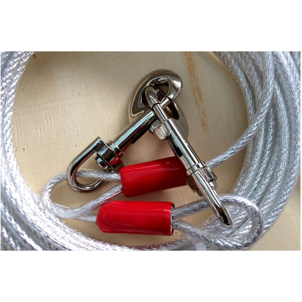 20ft Heavy Duty Dog Tie Out Cable for Dogs Up to 100 LBS
