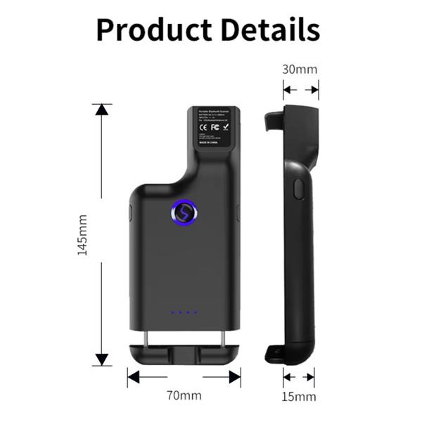 Omnidirectional USB-C Barcode Scanner Belt Clip/Backclip Wearable Scanner for Warehouse & Trolley Use