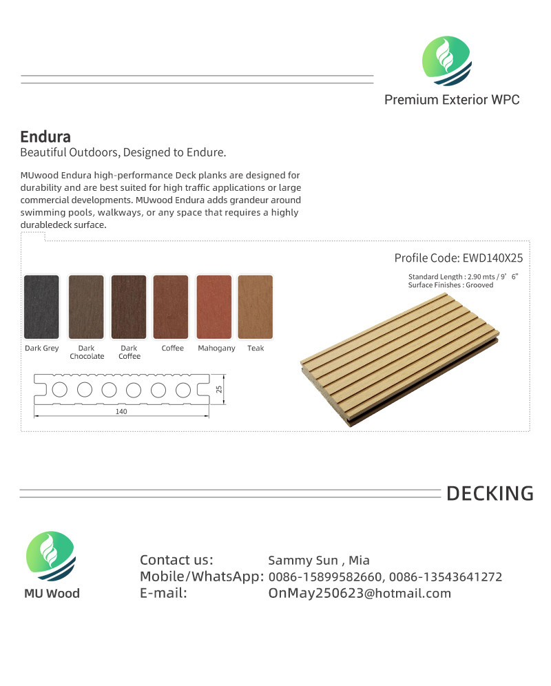 Engineered WPC Floor Tile Outdoor Composite WPC Decking Manufacturer