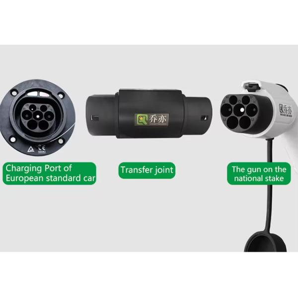 220V Electric Vehicle GBT TO TYPE2 EV Charging Adapter 16A 32A EV Charger Connector 32a 7kw for Car side Plug 7kw output