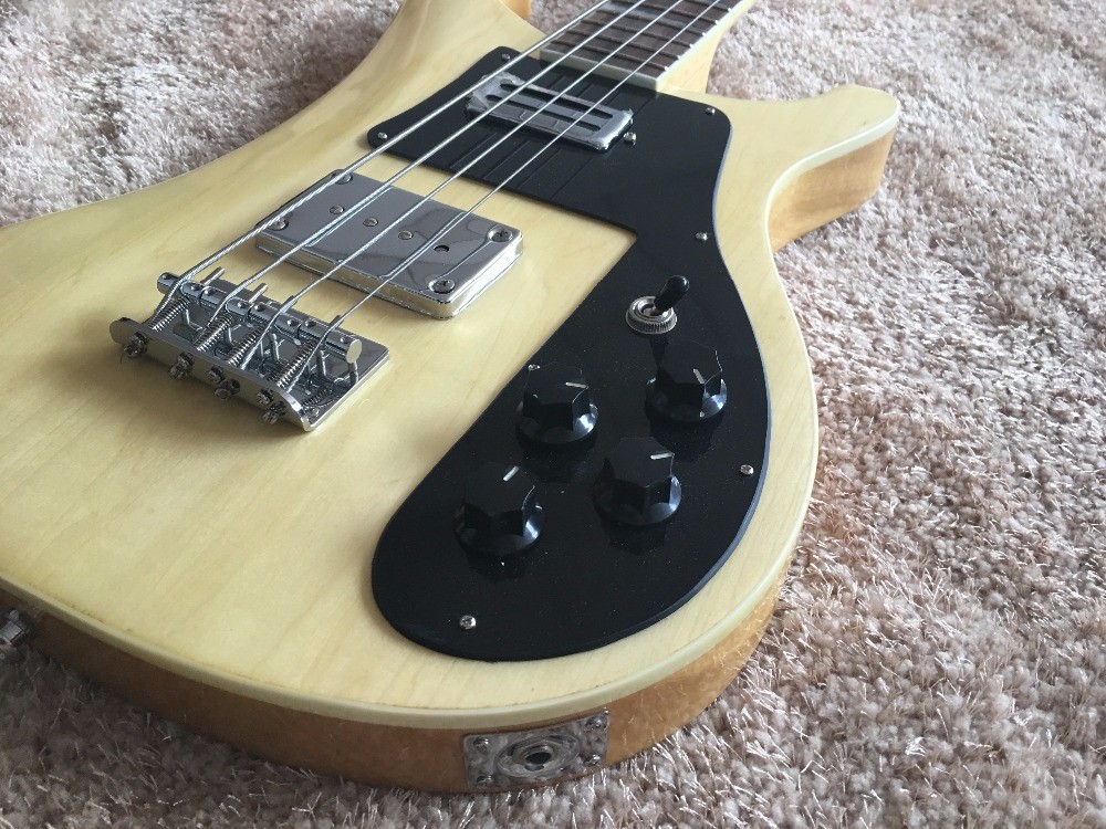 RIC BASS GUITAR 4003 Natural color set in neck Rosewood fingerboard shark inlay with custom bridges