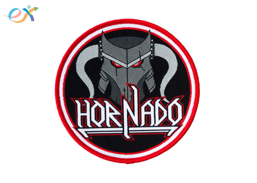 Quality Fashionable Custom Woven Patches / Round Shape Cartoon Iron On Patches for sale