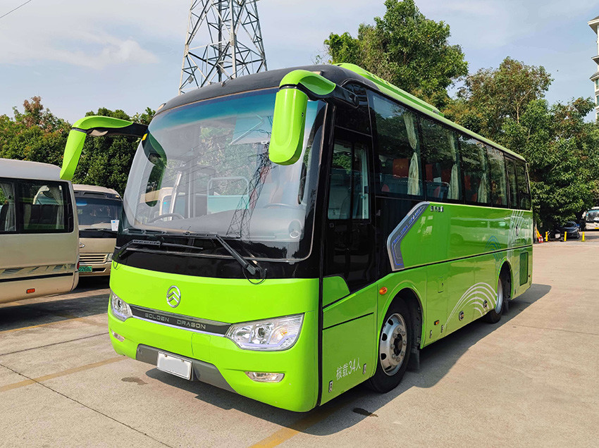 Golden Dragon Used Tour Bus 34 Seats Diesel Fuel Euro 4 Emission Standard