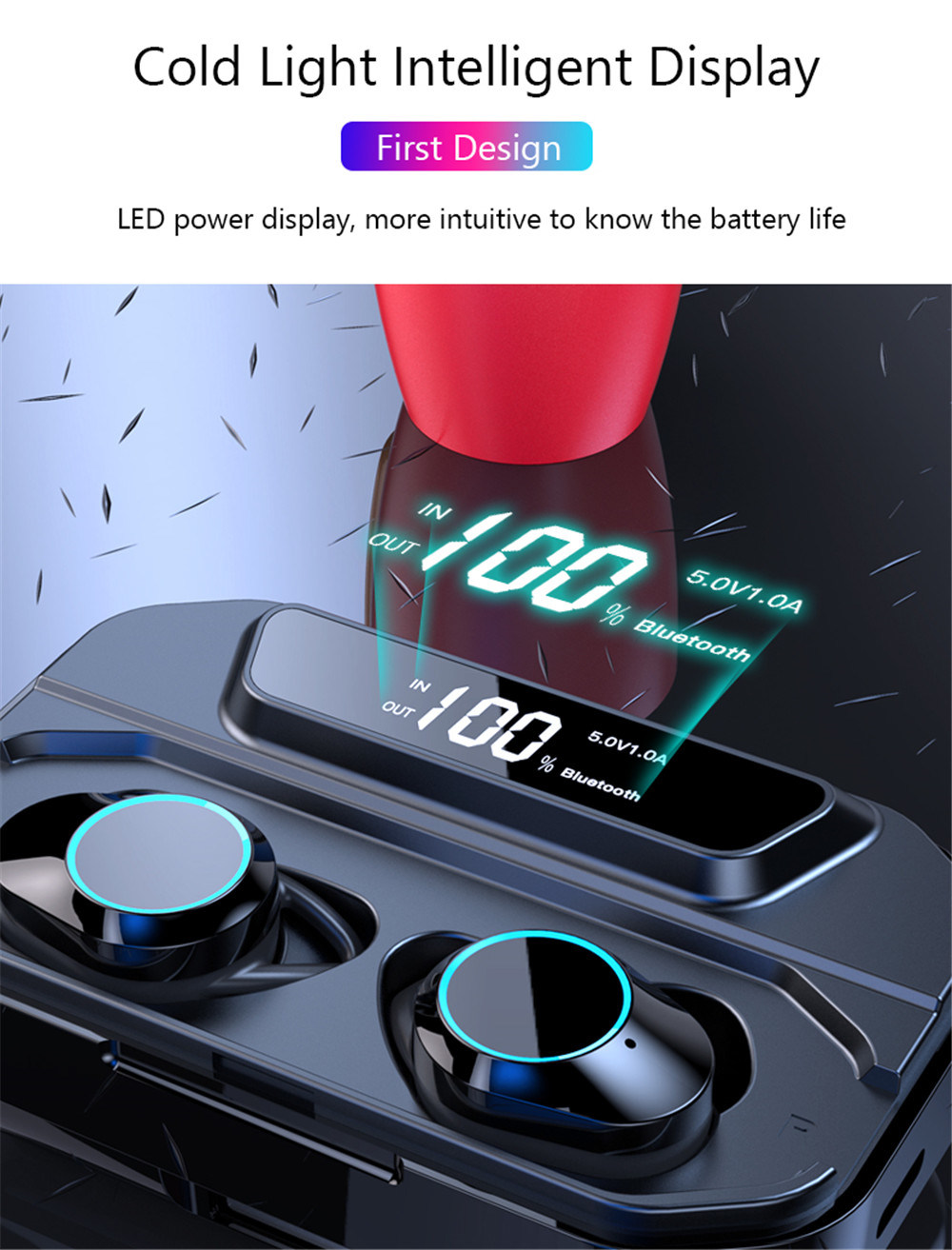 G02tws 5.0 Bluetooth 9d Stereo Earphone Wireless Earphones Ipx7 Waterproof Earphones (with 3300mAh Charging Case)
