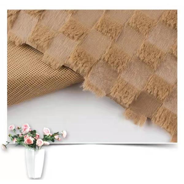 Recycled Free Sample Custom Style Knit Polyester OEM Flocking Short Plush Check Plain Fabric