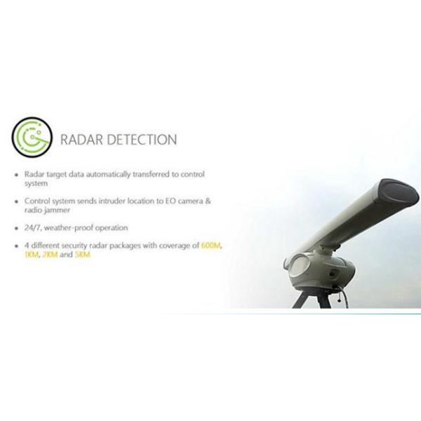 Low Altitude Drone Jammer FPV Blocker with Radar Detecting and Eo Camera Identify up to 2km