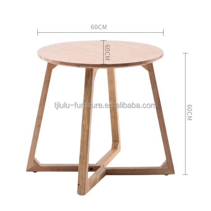 Cross-Legs Wood Coffee Table Side Table Modern Design Style in Burlywood/Walnut Color