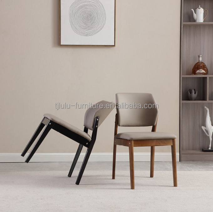 PU Leather Solid Wood Frame Nitrolacquer Finish Dinning Chair for Dinning Room Restaurant Living Room Furniture and Hotel