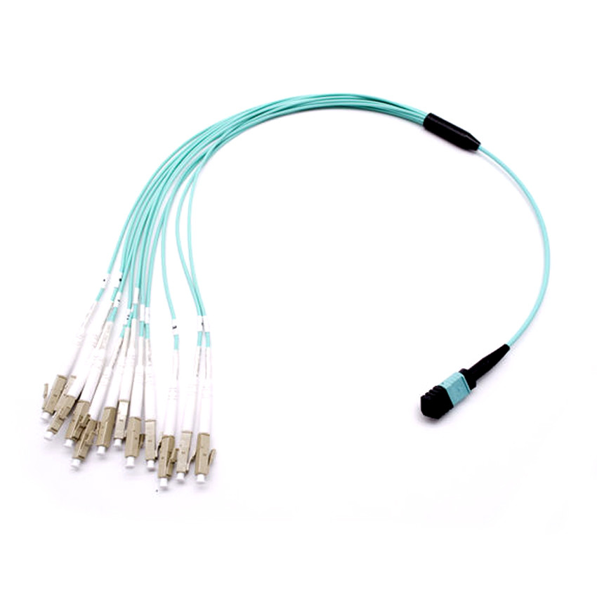 MPO MTP LC 12 Core Fiber Patch Cord For Network Rack / Panel