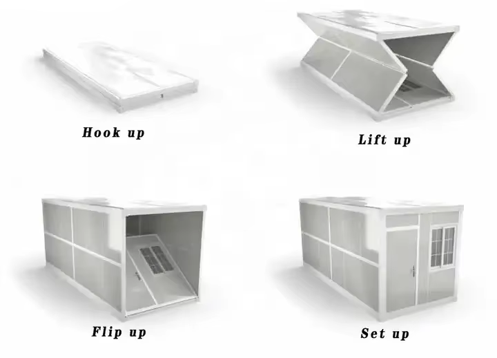 Fireproof Steel Prefabricated Foldable Container House Weather Resistant