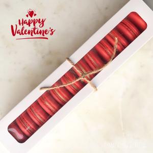 Quality 6in1 23cm Length Macaron Window Box Empty Valentines Chocolate Box for sale