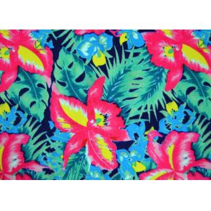 Twill Polyester Fabric / Patterned Printed Polyester With Heat Transfer