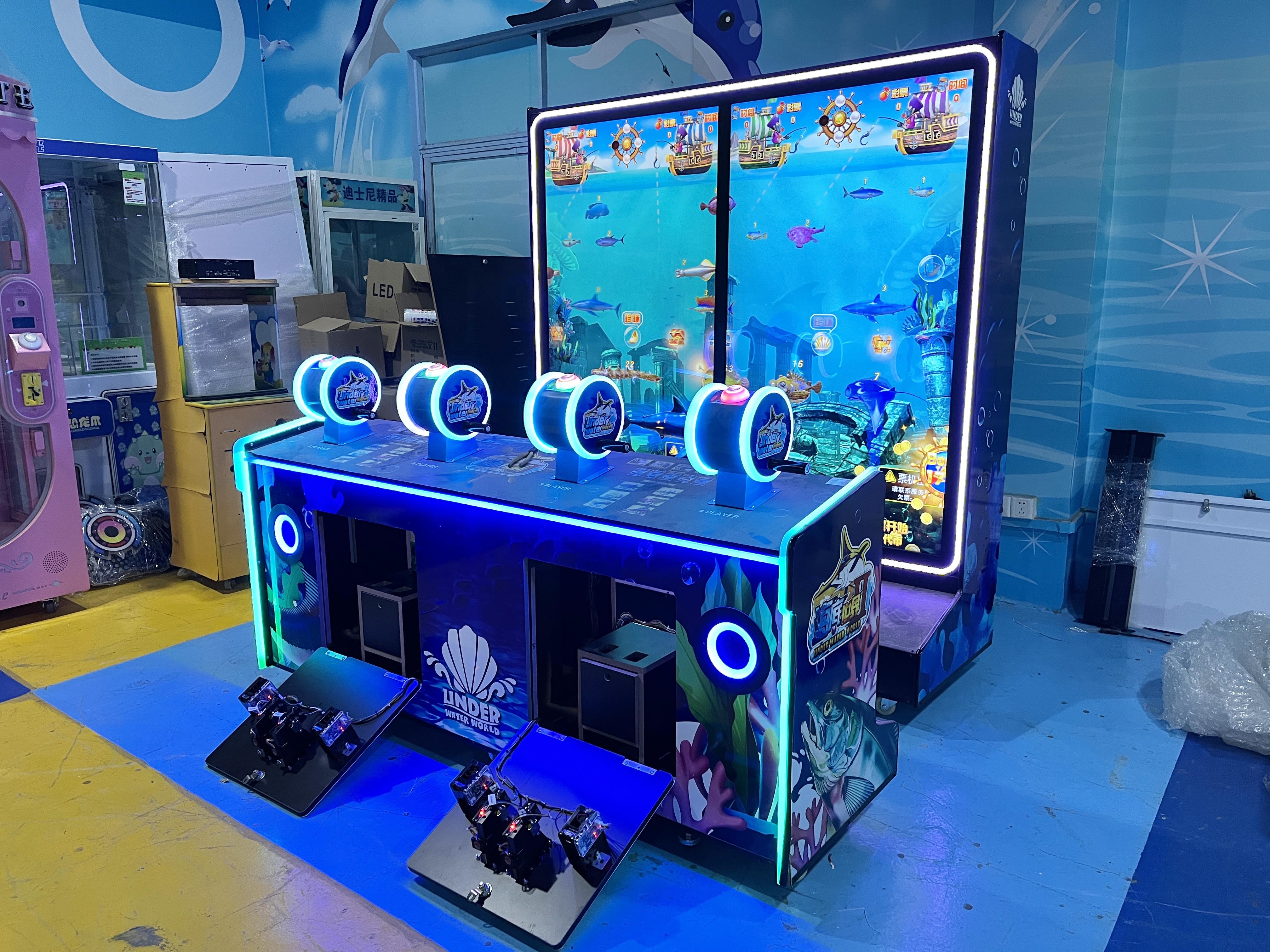 Age 5 Years Coin Pusher Go Fish Ticket Redemption Game Machine Customized Support ODM OEM Coin Operated Fishing Arcade Video Game Machine