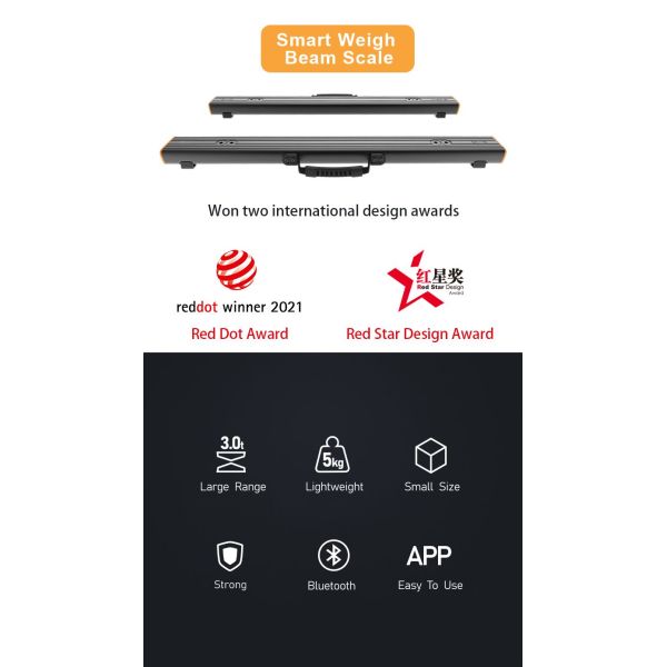 3000kg Capacity Aluminum Pallet Beam Scale with Bluetooth Connectivity for Industrial Weighing