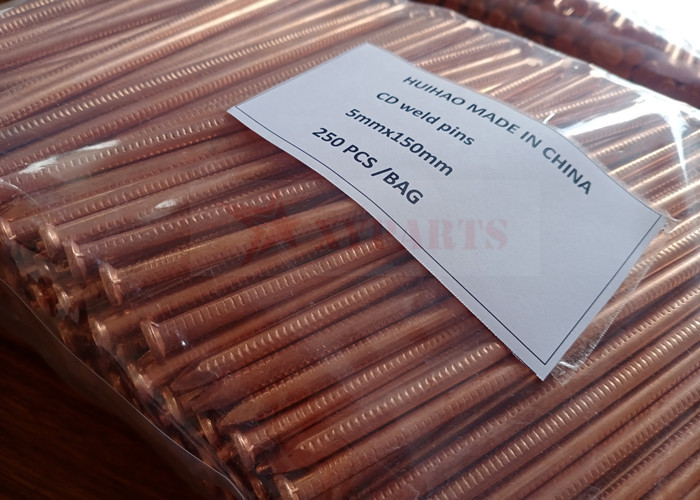Low Carbon Steel 4mm Cd Weld Pins Copper Coated For Sheet Metal