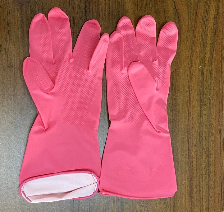 Water Proof M 30g Dip Flocklined Housheold Cleaning Gloves
