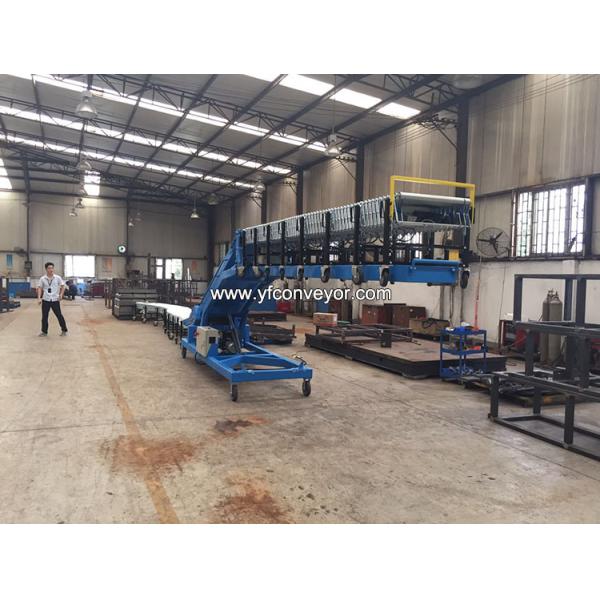 Container Loading Unloading Conveyor with 7.2m flexible powered roller conveyor