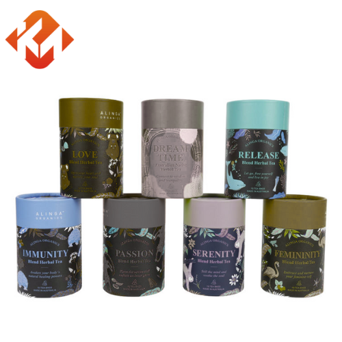 Food Grade Round Cardboard Box Tea Gift Box Biodegradable Paper Tubes Tea Bag Packaging Box for Tea