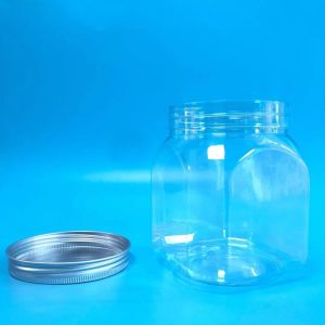 Clear Rectangular 820ml Plastic Cookie Jars For Chocolate Snacks