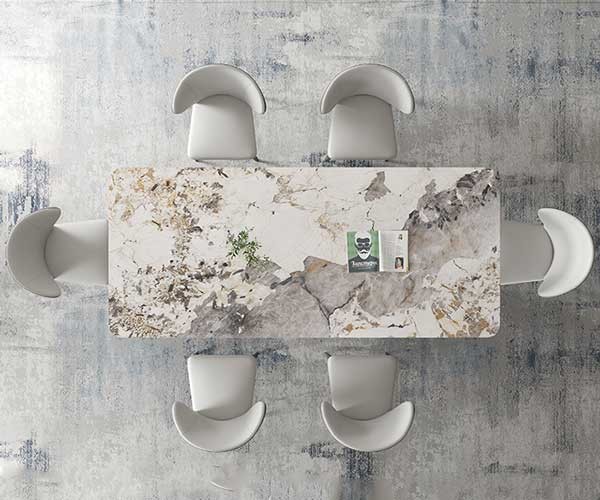 Dining Table Slate Stone Top Moon Design Modern Dining Table Sets