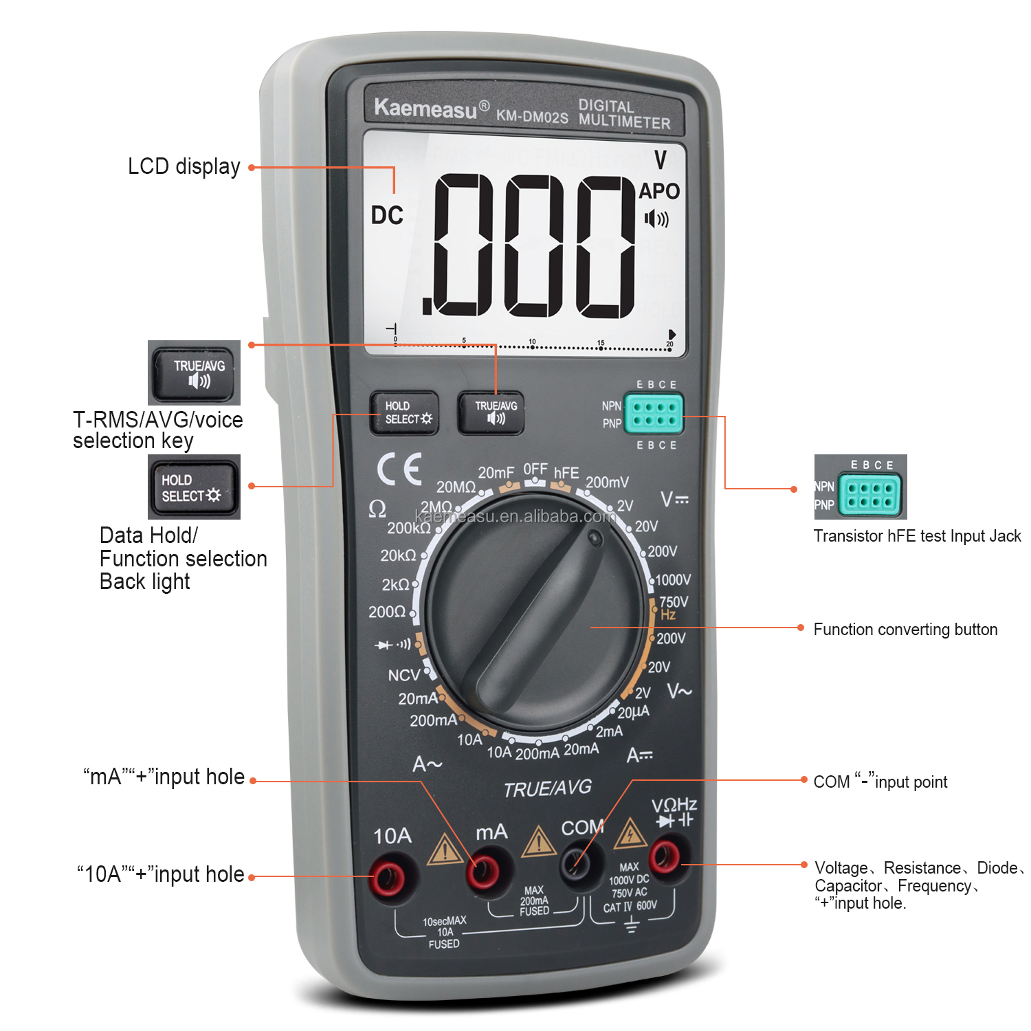 Intelligent Voice Multitester Auto Range Multifunction Laboratory Equipment Resistor Tester Digital Multimeter
