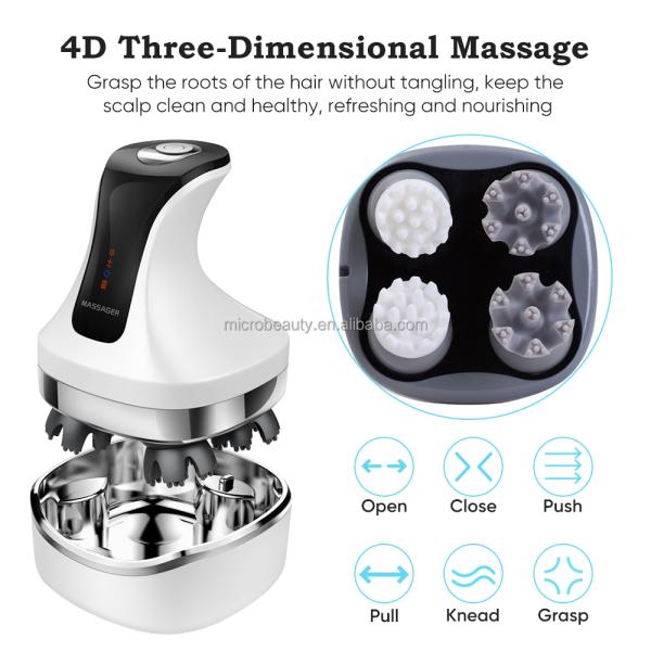 Electric Waterproof Head Massager ABS Silicone Stress Relief Head Massager 3 Massage Modes