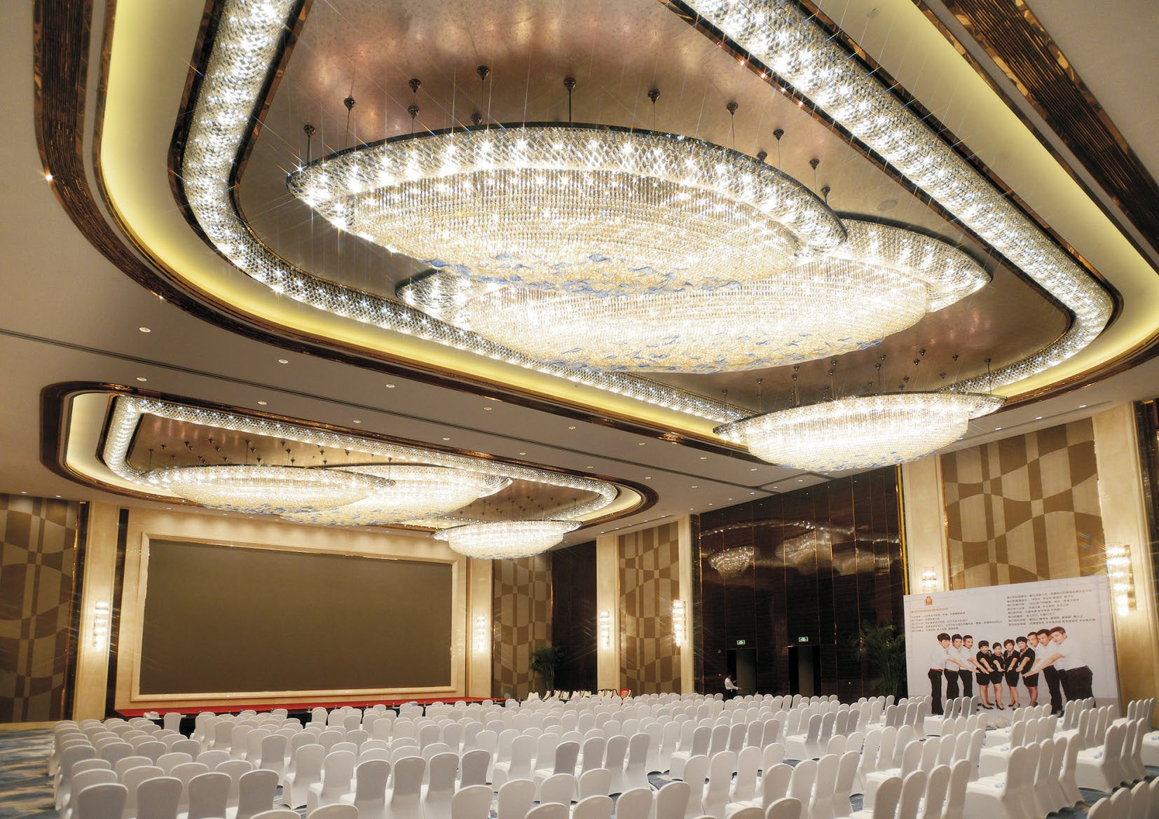 Buy cheap Customized Large Foyer Chandelier K9 Crystals Pendant Lighting Fixture Boat from wholesalers