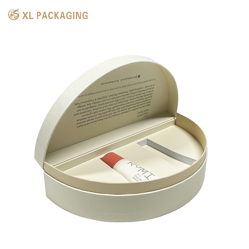 Quality XL Packaging Custom Luxury Boxes Customized Embossing LOGO Semi-Circle Half Round Shape Cosmetic Packaging Box With EVA Foam Tray for sale