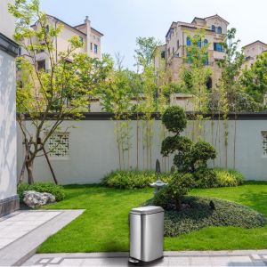 Quality Rustproof 3.17 Gallon Rectangular Stainless Steel Trash Can for sale