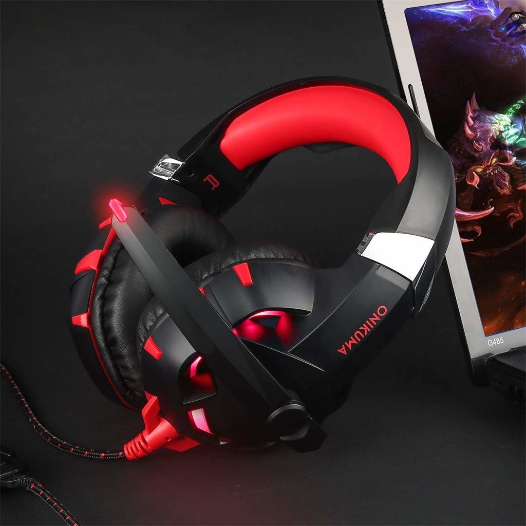 LED Over Ear 100mA DC5V USB Gaming Headset With Microphone